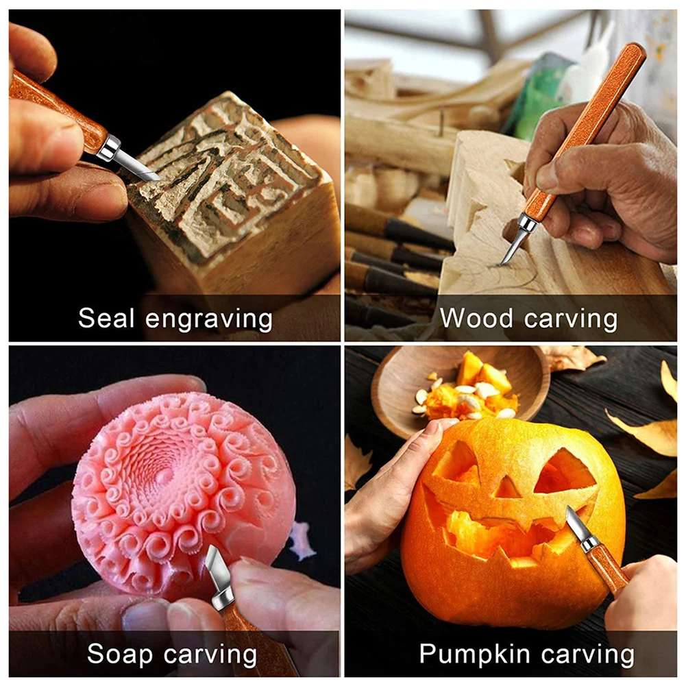 Wood Carving Tools Set For Beginners Portable Handheld Carving Knives Kit For Wood Carving