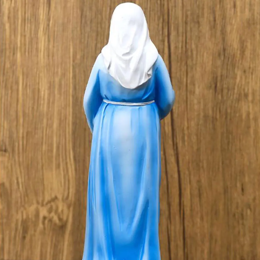 

1Pcs Virgin Mary Statue Resin Decoration Elegant Desktop Adornment Catholicism Ornament Religious Home Resin Decor