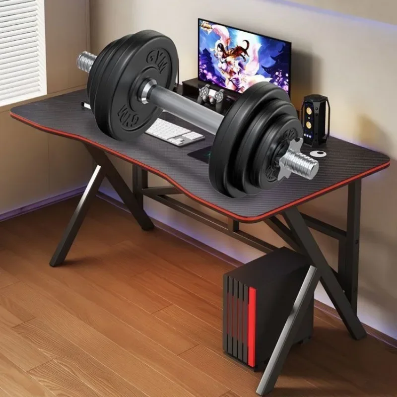 Carbon Fiber Pattern Twin Gaming Desk Esports Minimalist Home Study Ergonomic Bedroom Furniture