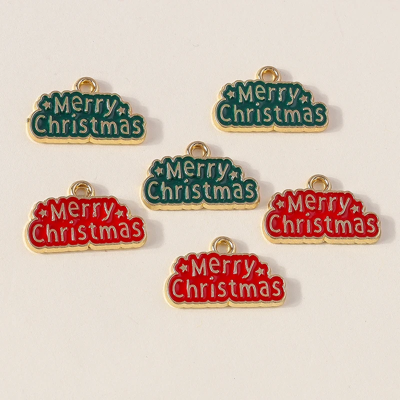 20 Stück 20 x 12 mm niedliche Emaille-Frohe Weihnachten-Buchstaben-Charms-Anhänger für die Herstellung von Tropfen-Ohrringen, Halsketten, DIY-Handwerk, Schmuckzubehör – Detail 5