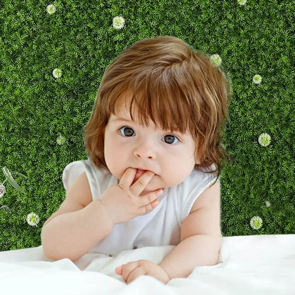 

UV Resistant Artificial Grass Wall Panel Square Shape Green Color Privacy Fence Panel 40*60cm Size Fake Green Grass Mat