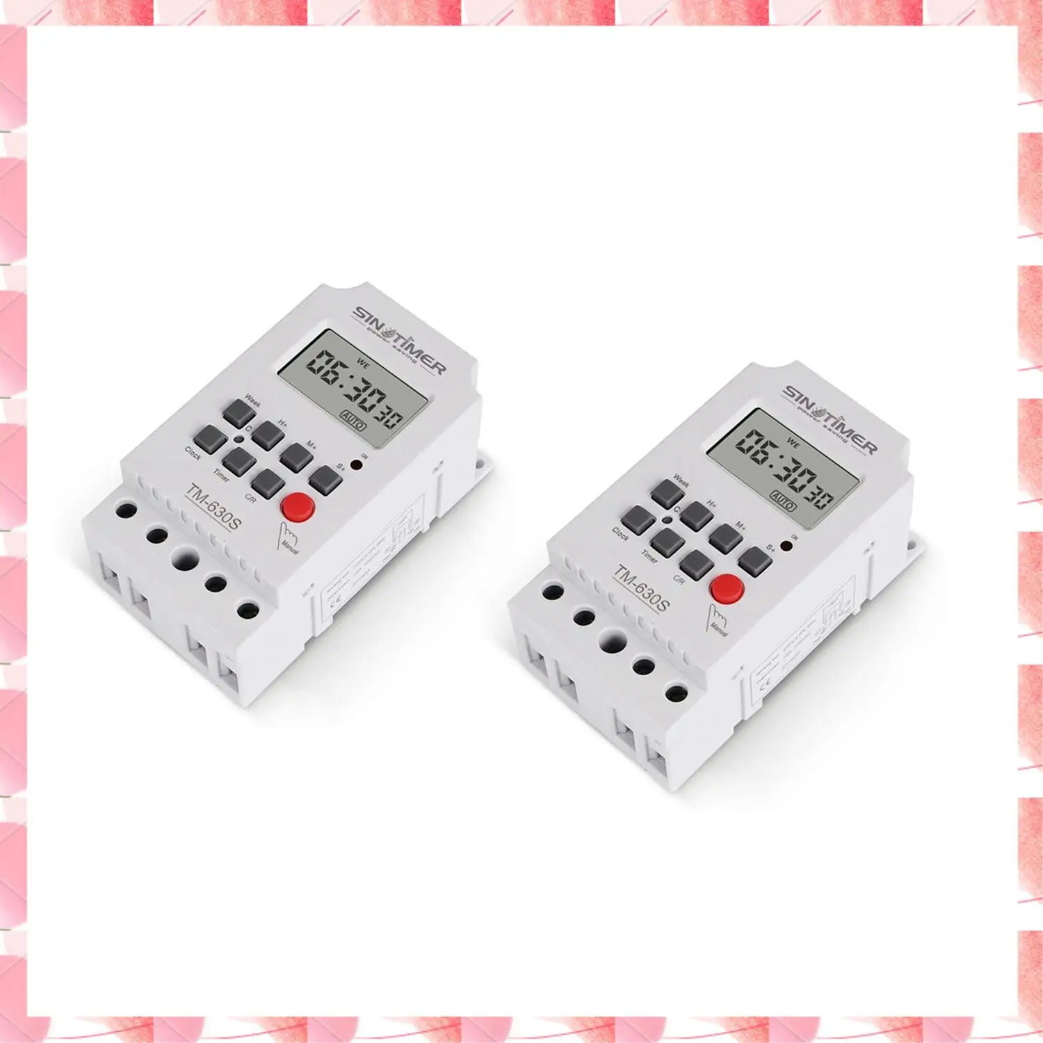 JAJA Sinotimer 2 Pcs Seconds Control Timer Switch Large Screen Digital Display Hot Pin Voltage Output Time Controller, Tm630s-4