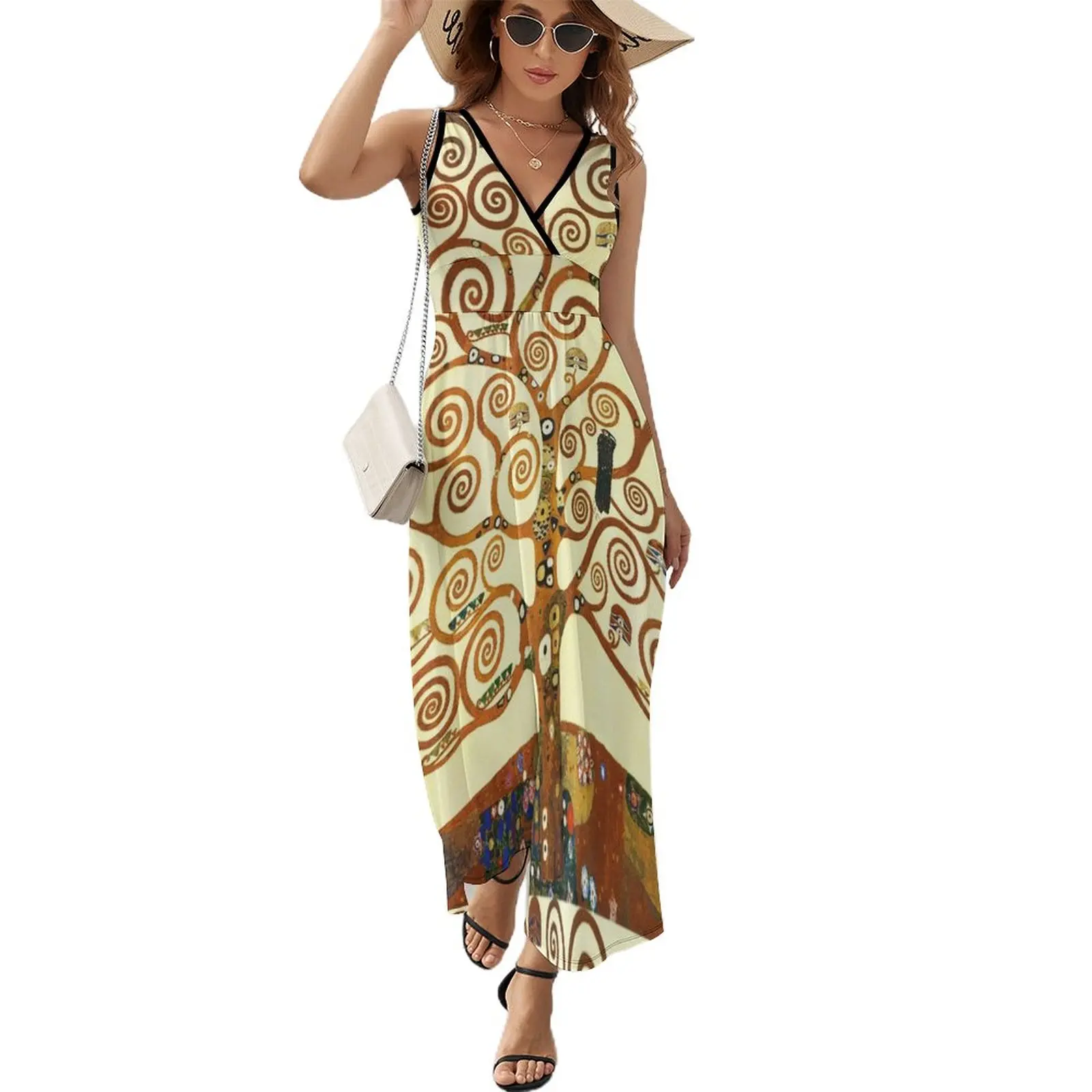 HD The Tree of Life, 1905 by Gustav Klimt - HIGH DEFINITION Sleeveless Dress Women's summer dresses Women dresses summer