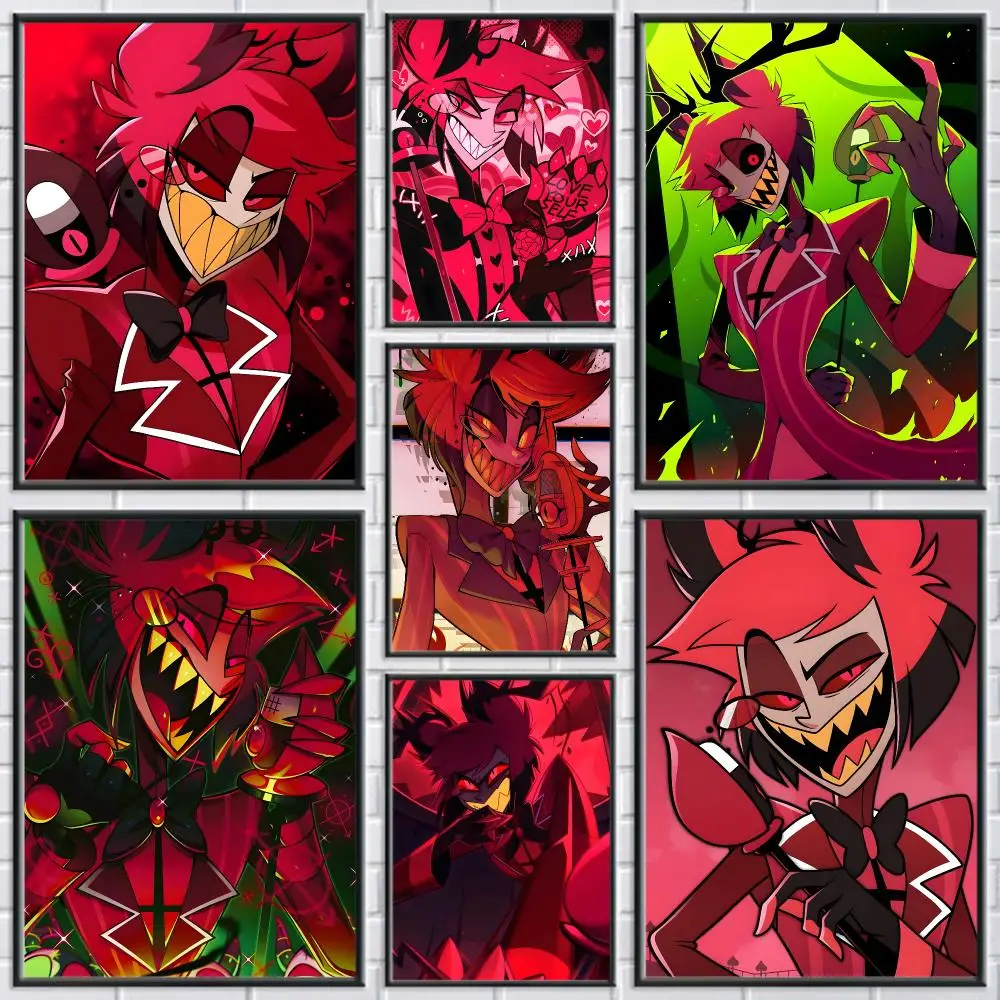 Alastor H-Hazbin Hotel Poster High Quality Sticker Self Adhesive Wall Art for Bedroom Hallway Home Decor