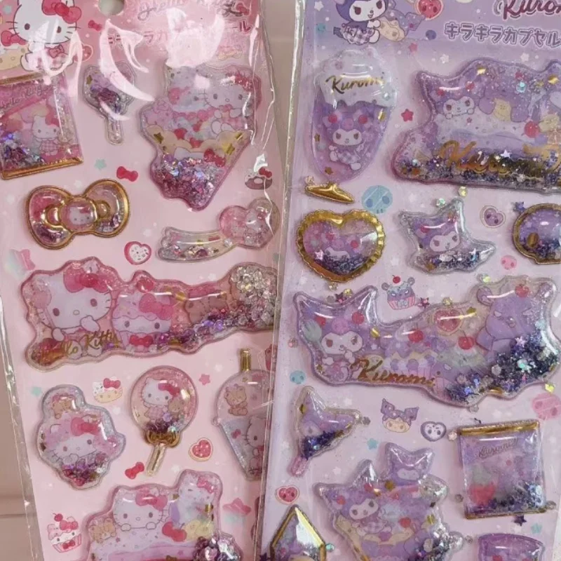 جديد Kuromi ملصق أنيمي الكرتون نجوم الأبعاد ملصق Diy بها بنفسك سطح المكتب قضية الهاتف المحمول الديكور فتاة الترتر مكافأة ملصق #6