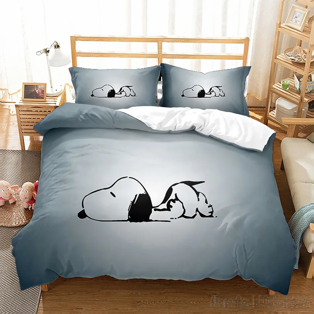 Movie Snoopy Anime Cartoon Dekbedovertrek Set HD Trooster Cover voor Kinderen Beddengoed Sets Beddengoed Slaapkamer Decor