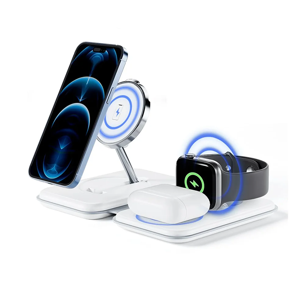 

3 In 1 Magnetic Wireless charger Stand Fast Charging Station Dock For iPhone15 14 13 12 Pro Max Apple Watch Airpods