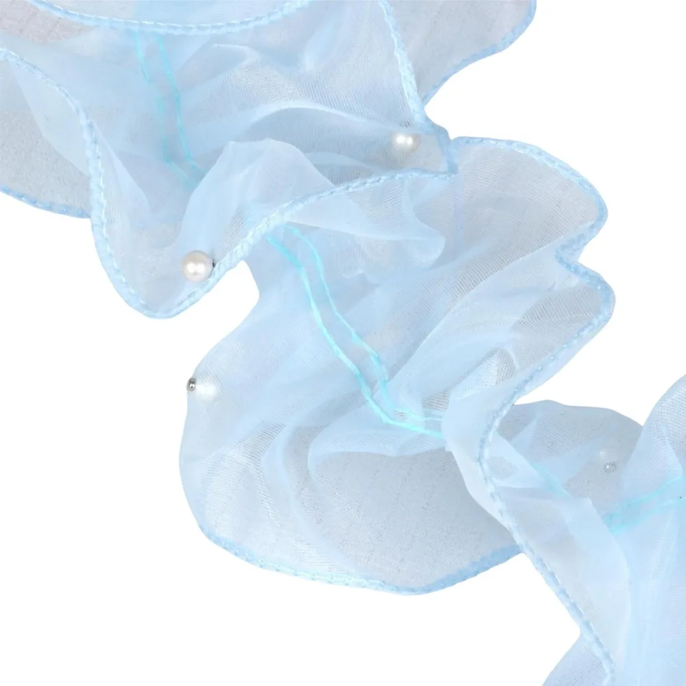 

Wrinkled Organza Beaded Edge Lace 12cm Width Peach Color Organza Lace Floral Design Fluffy Edge Lolita Lace Cake Skirt