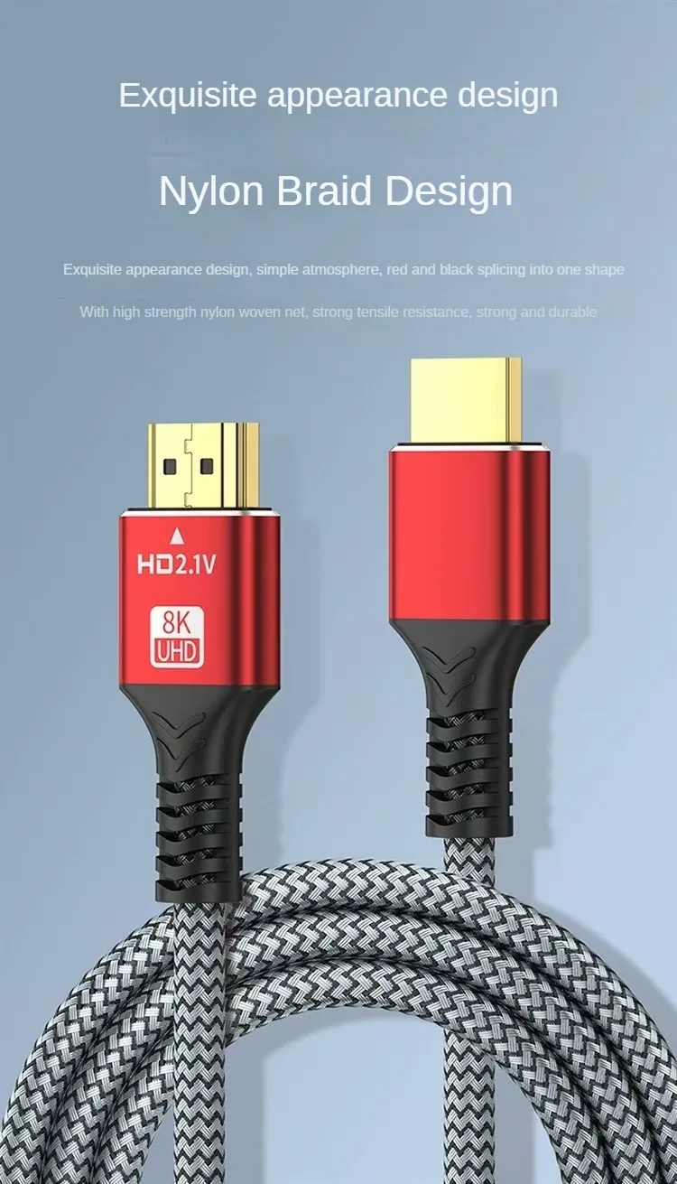 8K HDMI2.1 Kabel High Speed HDMI 8K Kabel 60HZ 2,1V 4K 144HZ 3D TV Computer Monitor Projektor PS Spielkonsole Audio und Video – Detail 3