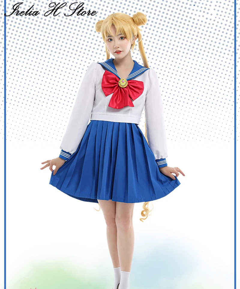 Irelia H Store Sailor Moon Tsukino Usagi przebranie na karnawał mundurek marynarski mundurek szkolny jk spódnica kobieca Anime