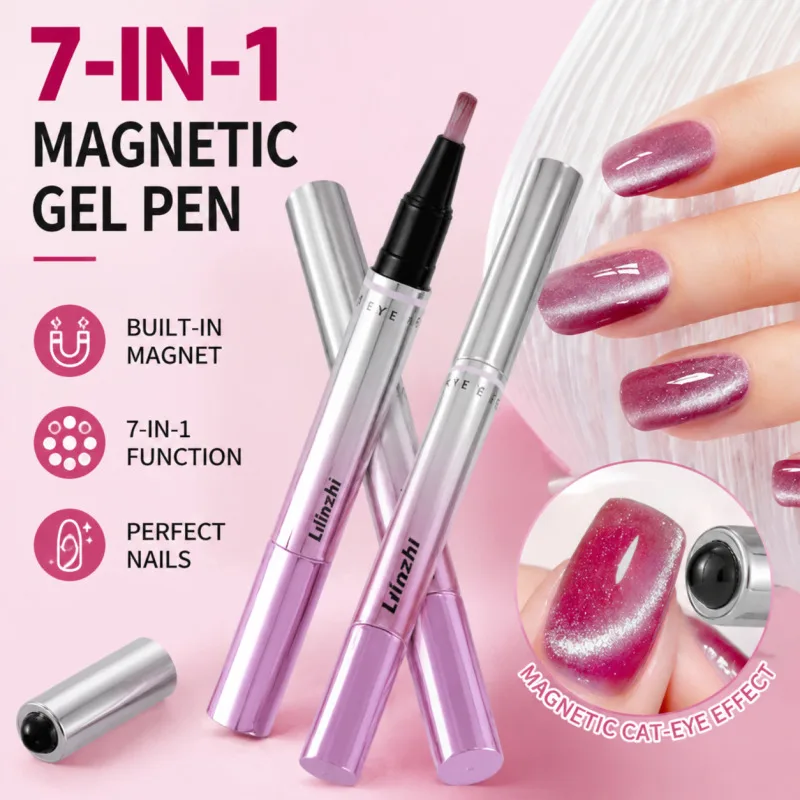 7-in-1 Katzenaugen-Nagellack mit Magnet am Ende, schnelltrocknend, langanhaltend, feuchtigkeitsspendend, Nagelpflege-Maniküre-Werkzeug, DIY-Nagelset