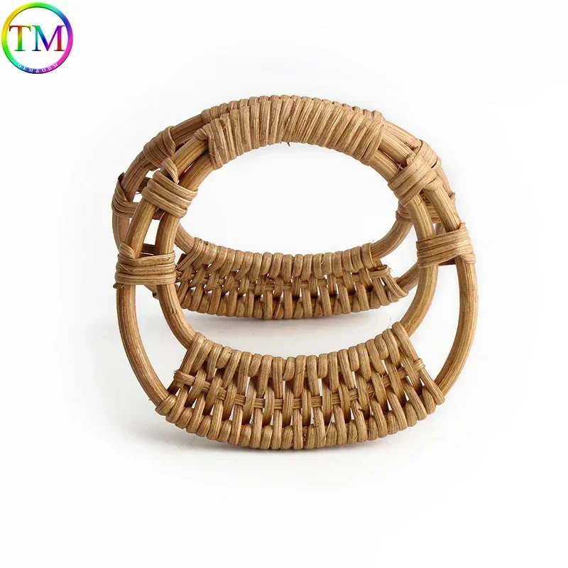 10-30 paia di manici per borse in Rattan naturale in legno manico in bambù artigianato cucito per borsa di ricambio manico accessori per cucire fai da te