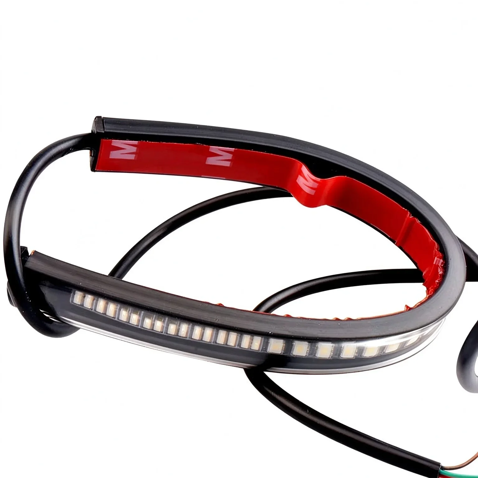 8 Inch 48 LED Motorcycle Tail Light Strip, Waterproof Red Amber Brake & Turn Signal Lamp, Universal Motorbike Mod Parts