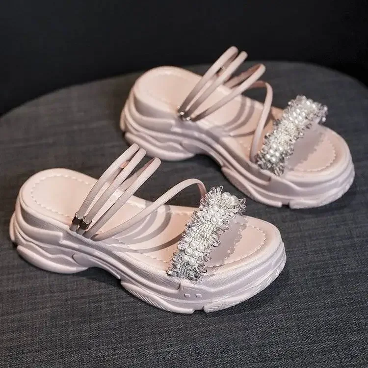 

Summer New Style All-match Thick-soled Sandals Women's Fashionable and Comfortable Outer Wear Two-wear Sandals Slippers Tide