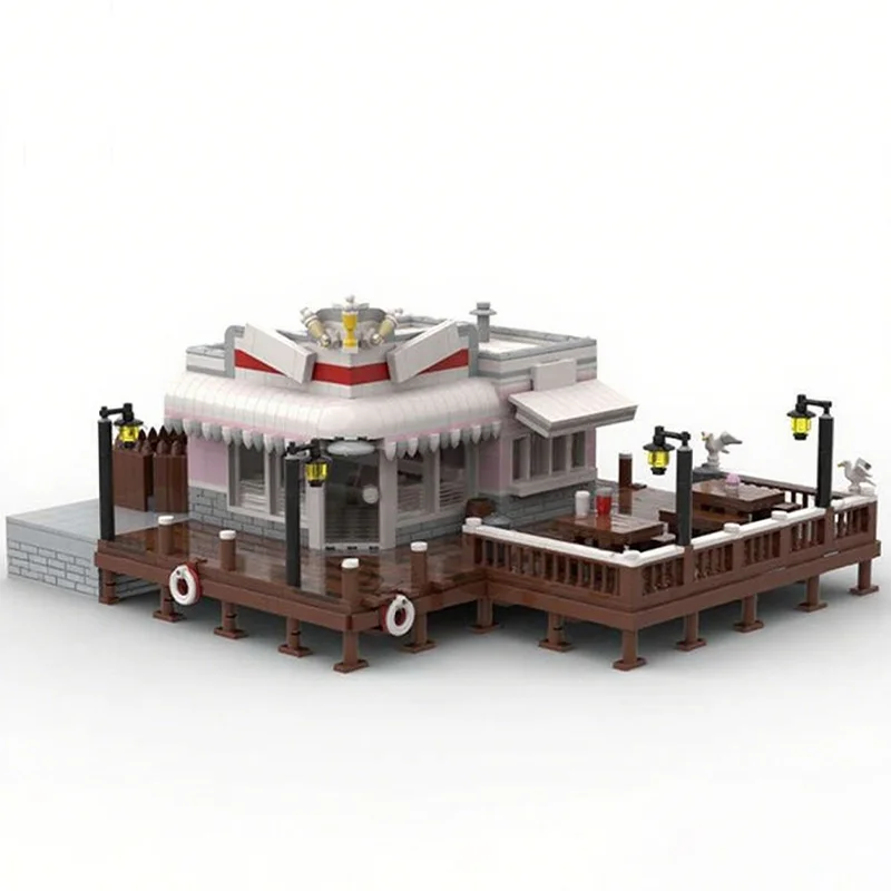 2496 قطعة MOC الآيس كريم متجر وحدات نموذج اللبنات لعبة العمارة لتقوم بها بنفسك فكرة إبداعية هدايا عيد الميلاد التعليم عيد ميلاد #6