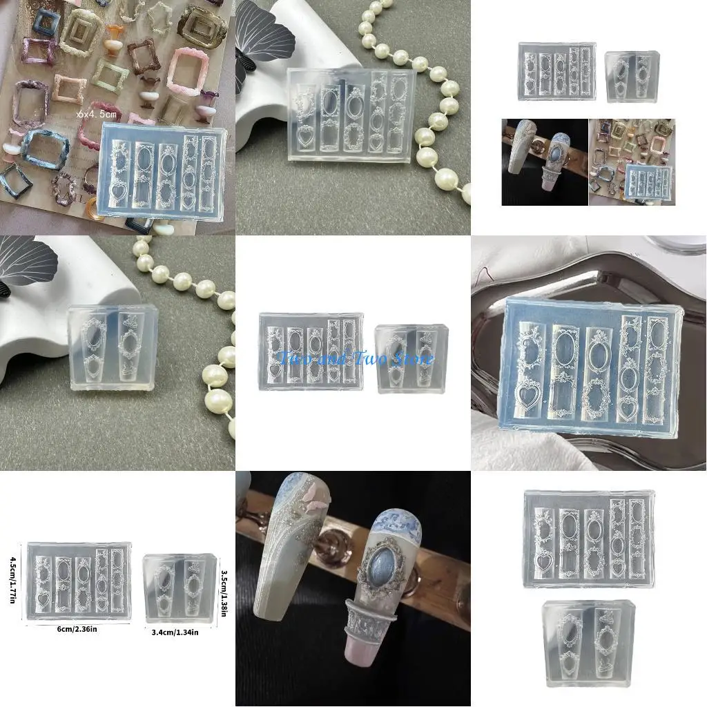 HX6F 2 Stück wiederverwendbarer Nagelcharm Silikonformen für -Nägelkunstkreationen und kreative Nagel Verzierungen