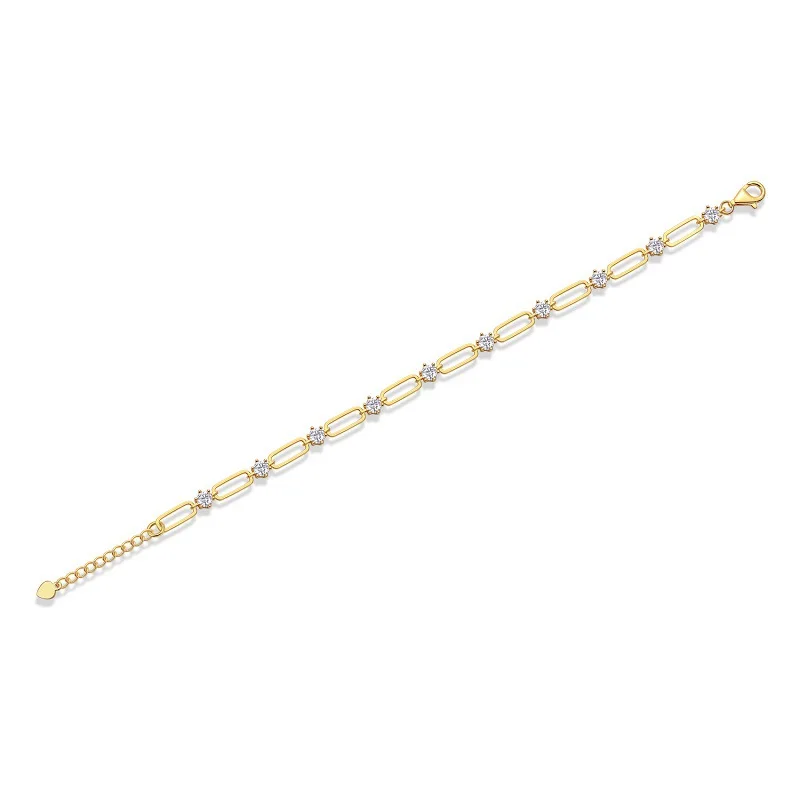 Moissanite Tennis Bracelet 925 Sterling Silver Plated White Gold Bracelet for Women Man Sparkling Party Jewelry