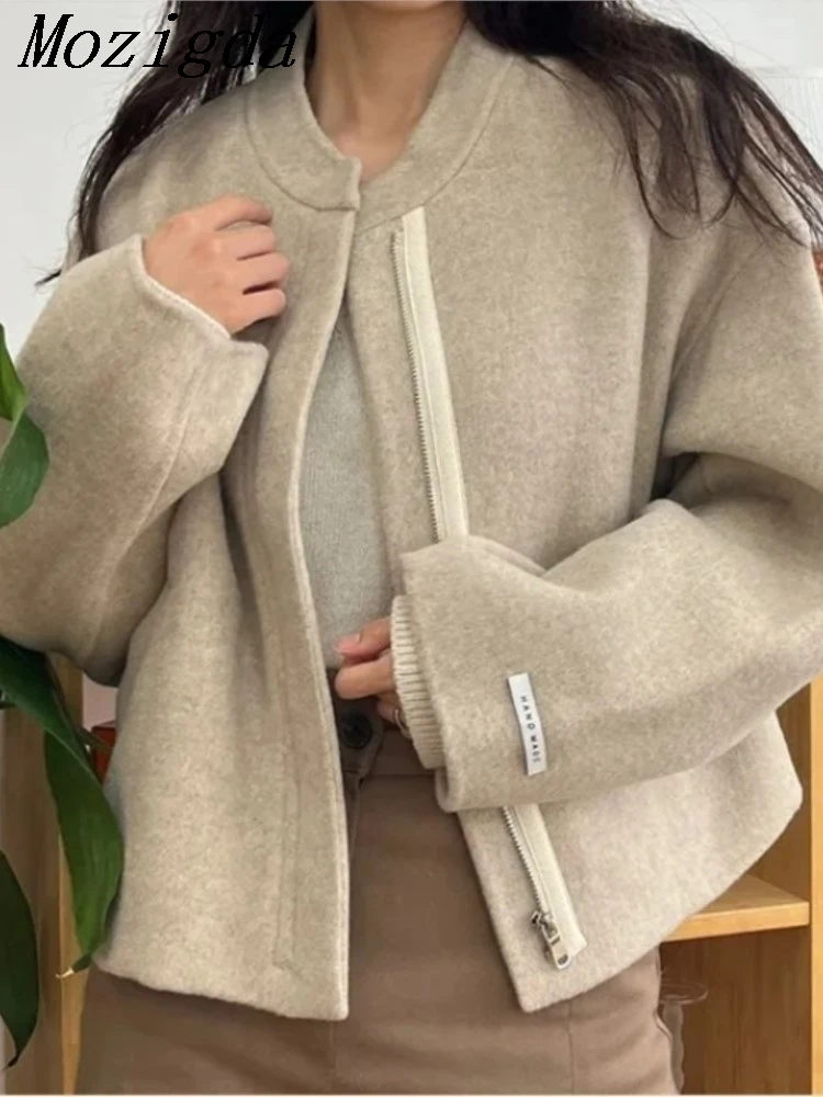 

Sping Autumn Vintage Woolen Jacket Women Korean Long Sleeve Casual Ladies Coats Jackets Tops Manteau Femme Hiver