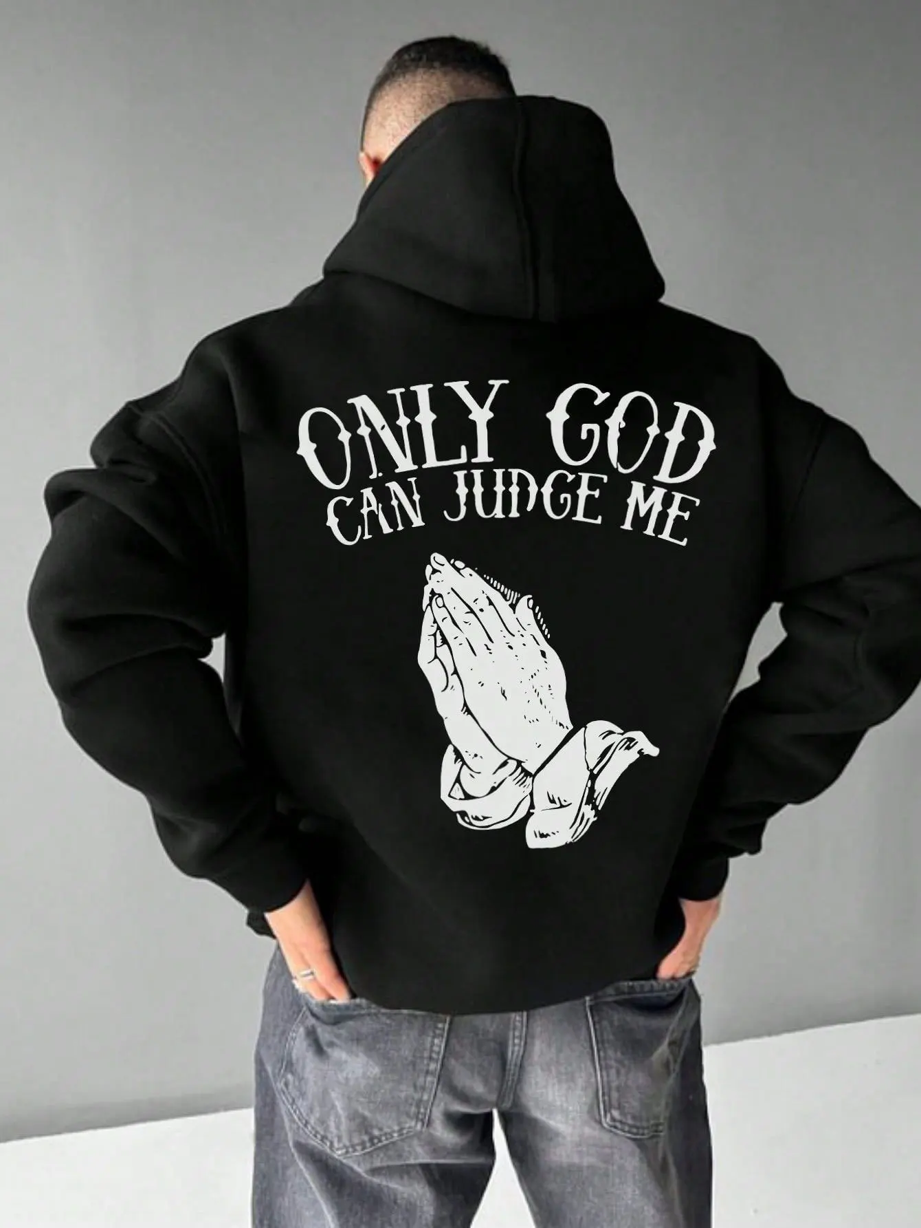 

Hoodie - Only God can judge me. Hoodie, loose, unisex street style hoodie, machine-washable for autumn and winter outfits