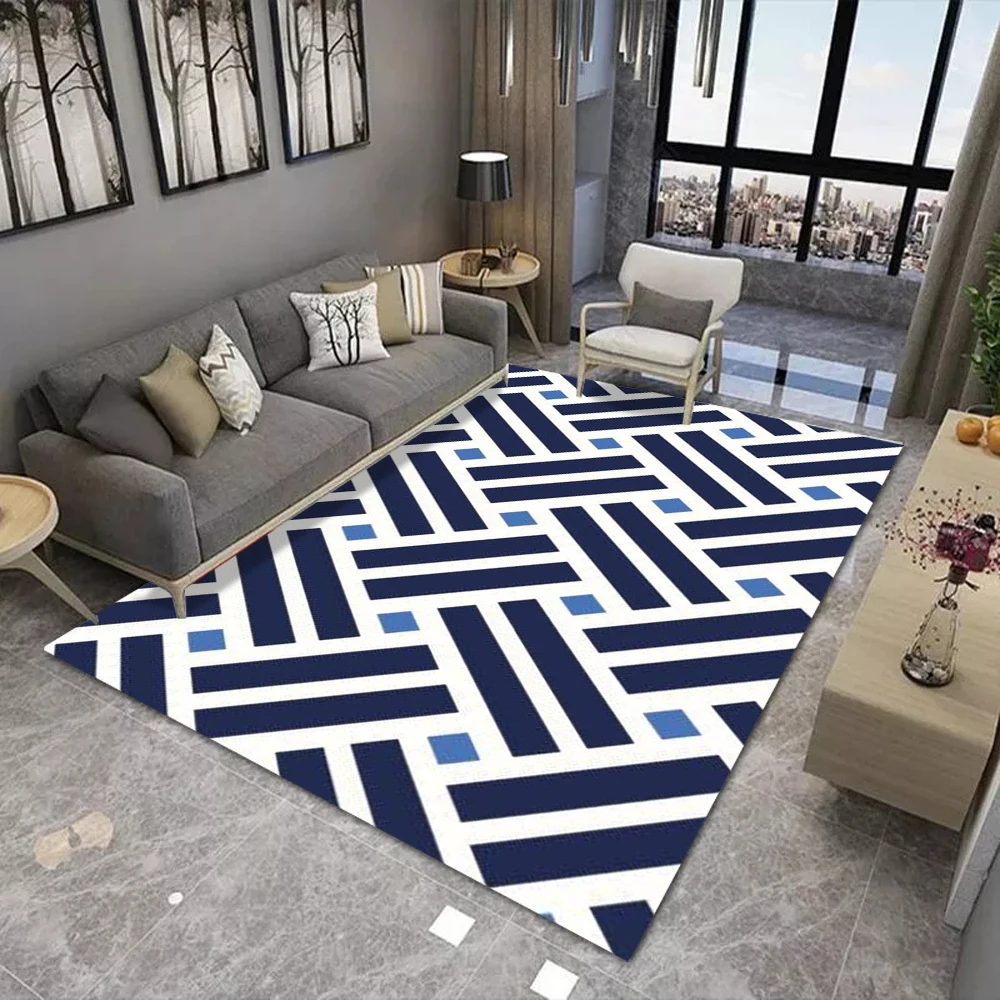 Modern Stylish Carpet With Geometric Line Heart Argyle Tulip Patterns Various Styles Washable Rug For Living Room Decoration