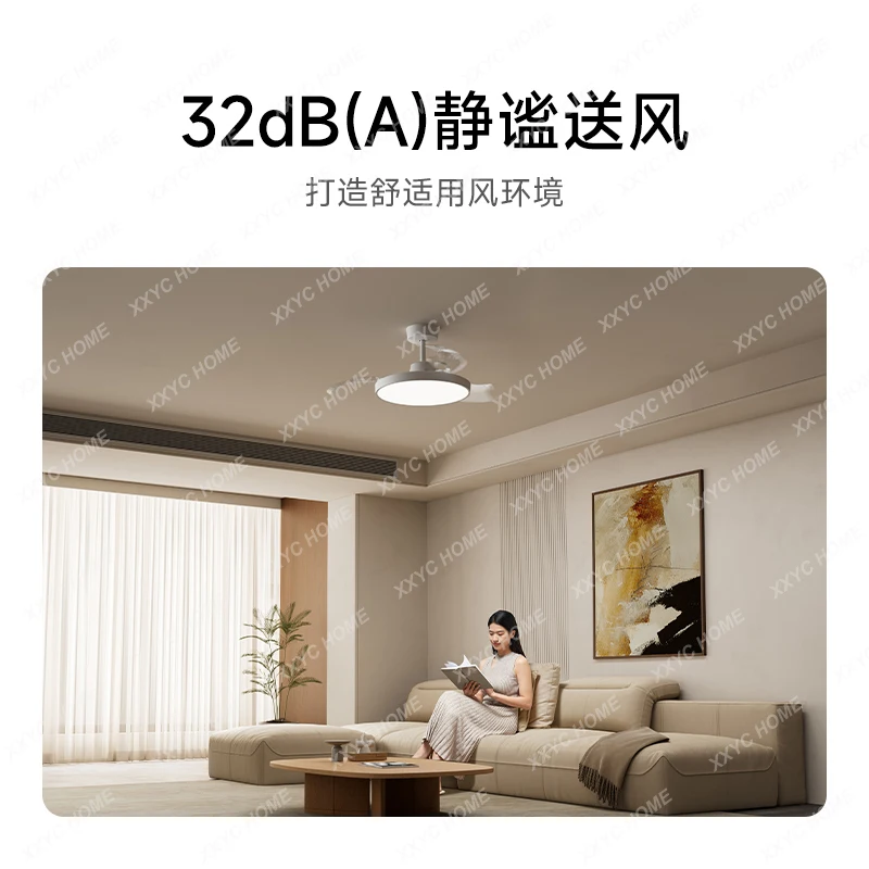 Mijia-Ventilador de teto invisível, luz nórdica simples, sala de jantar e quarto, 42 polegadas, Ra97