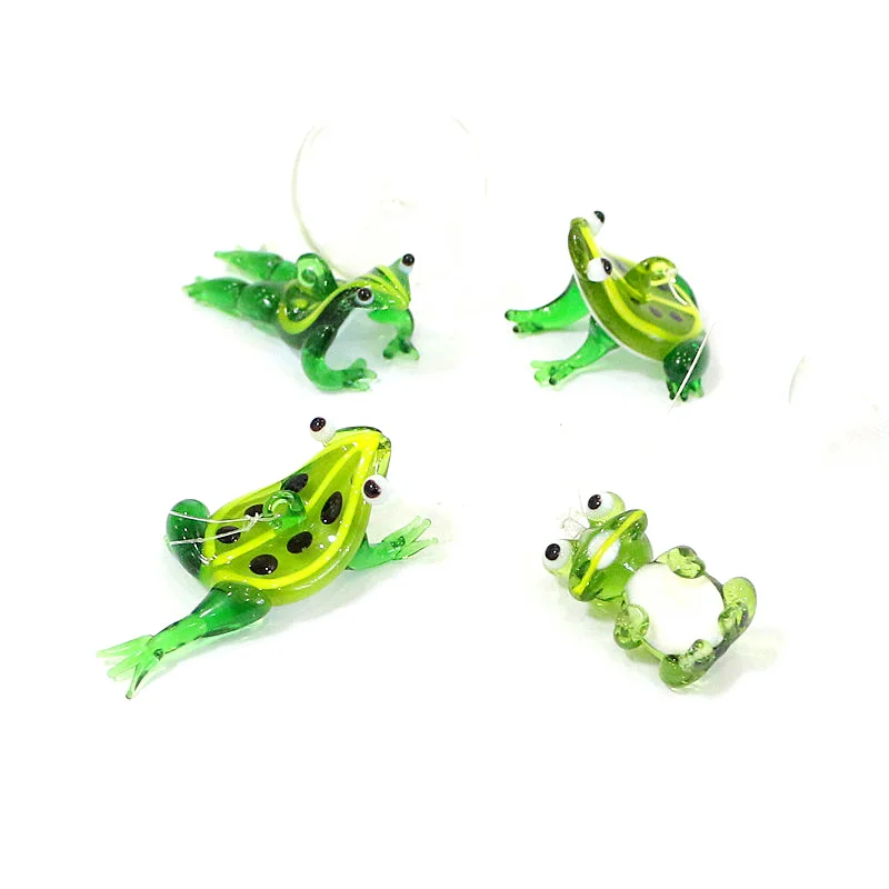 

Floating Glass Frog Mini Figurine Pendant Cute Easter Animal Tiny Statue Ornament Aquarium Fish Tank Hanging Decor Accessories