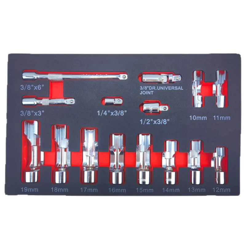 

15 piece milling socket wrench set durable chrome vanadium steel machine repair and auto repair manual wrench