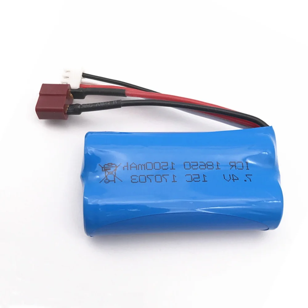 Batteria lipo da 7,4 V 1500 mAh con spina T per FEIYUE FY-03 FY01 FY02 Wltoys 12428 12401 12402 12403 12404 12423 ecc. batteria giocattolo