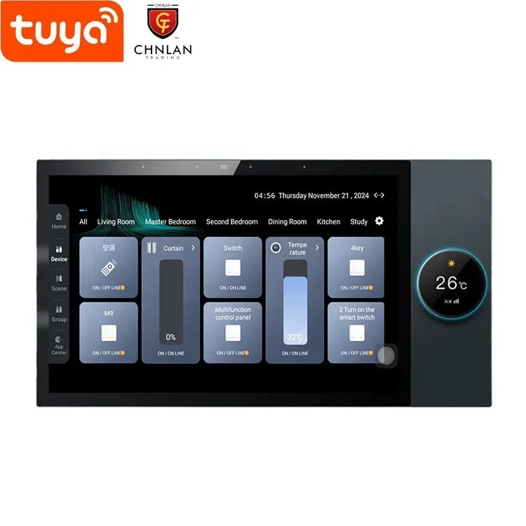 Big Screen Smart Control Panel 10 Inch Inwall Smart Home Central Control Panel Android with Amplifier 8x30watts Zigbee Hub
