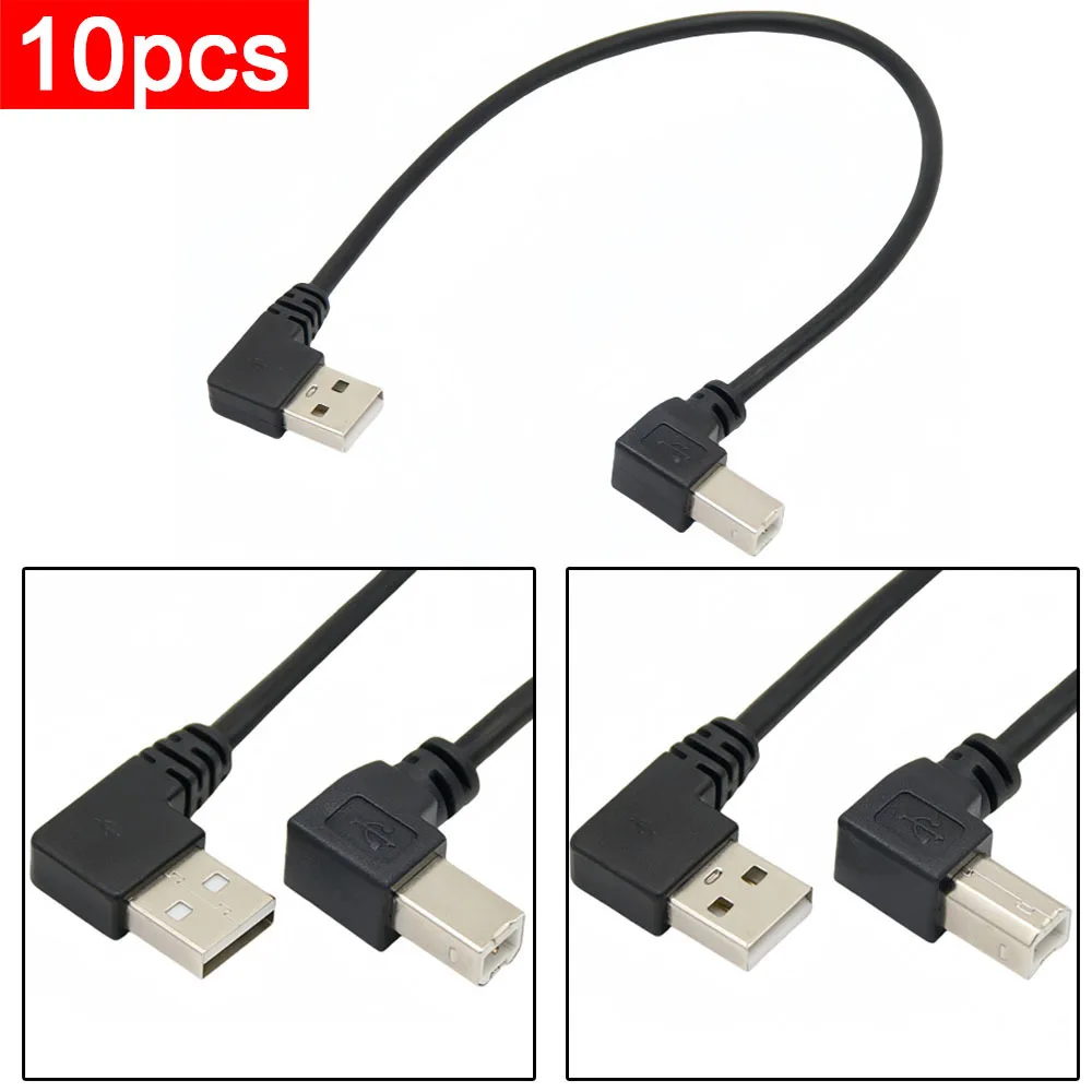 

10 шт. прямоугольный/левый угол USB 2.0 A штекер-USB B штекер типа B BM прямоугольный сканер принтера кабель 90 градусов 50 см угловой кабель BM