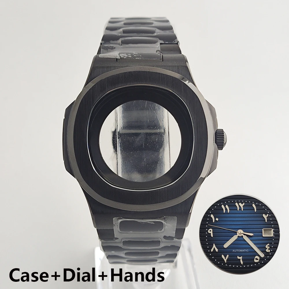 NH35 caixa de relógio de vidro safira relógio masculino movimento automático adequado para acessórios de relógio de movimento da série NH