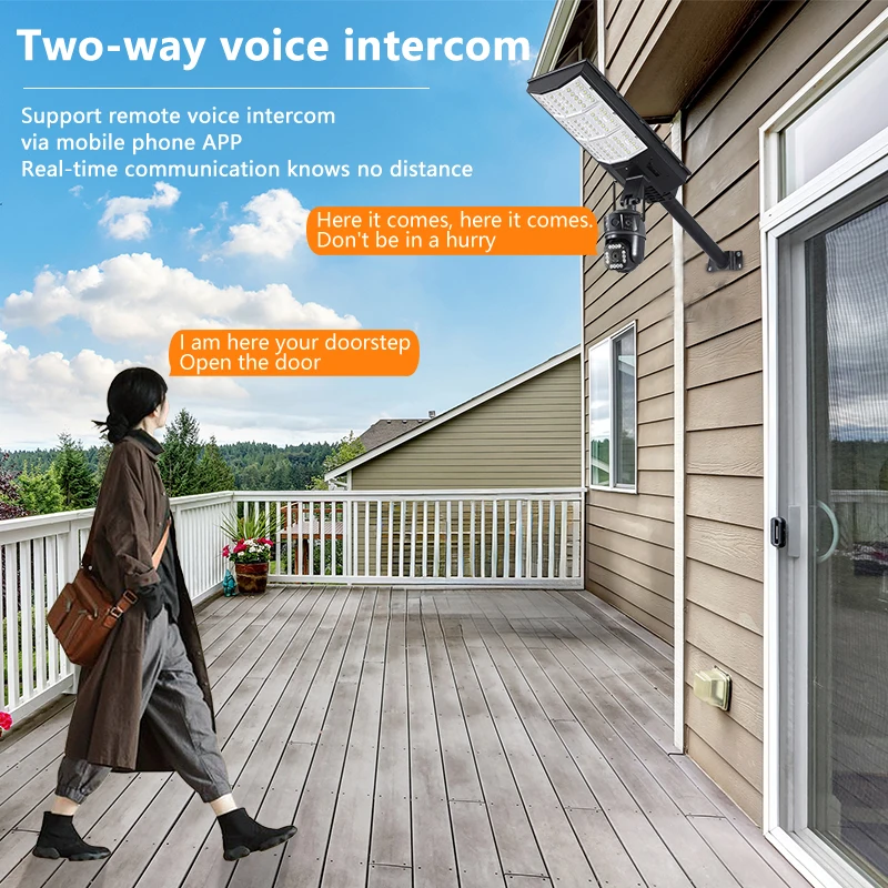 KERUI 4MP 2 في 1 كاميرا إضاءة الشوارع لوحة طاقة شمسية أمن الحركة البشرية عدسة مزدوجة كاميرا خارجية 4G مراقبة بالطاقة الشمسية CCTV