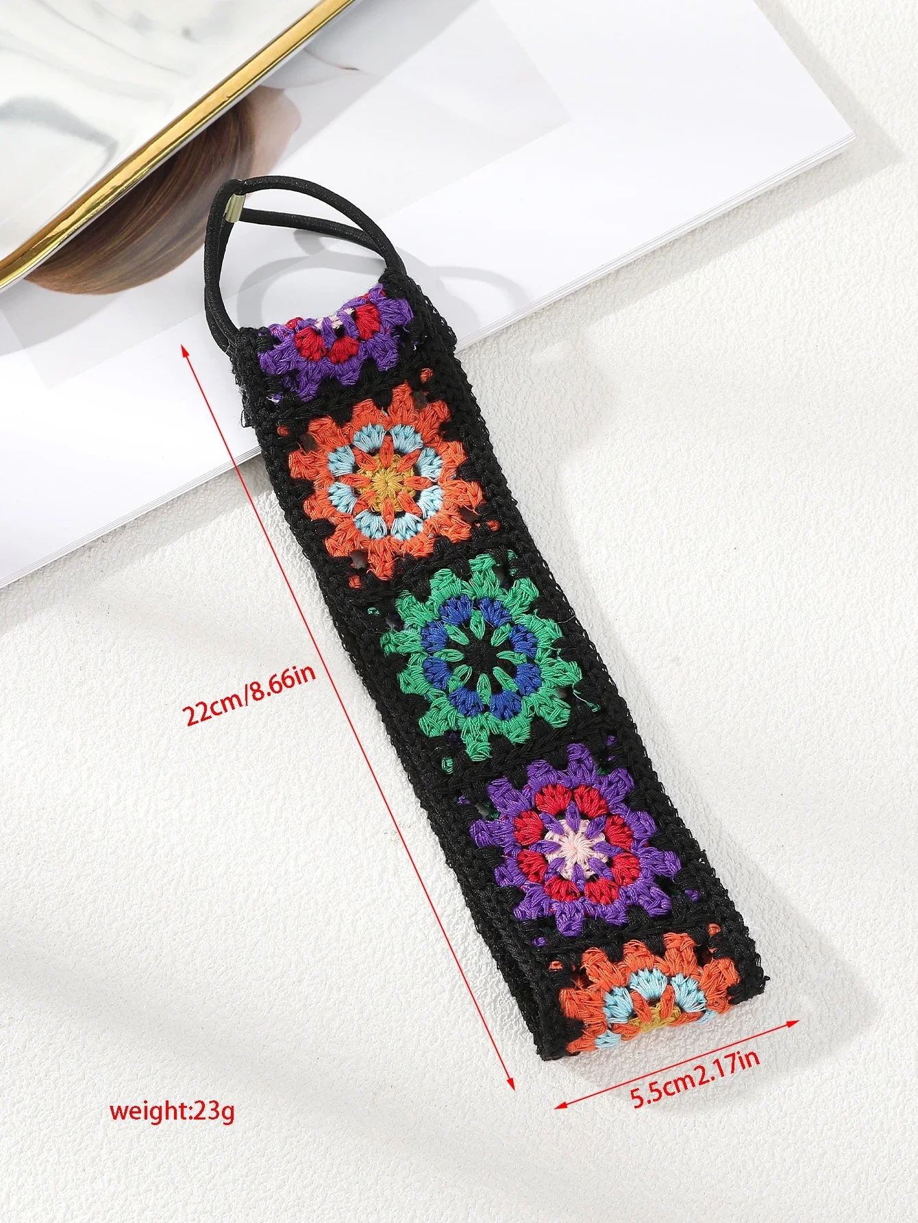 

Colorful Crochet Flower Headband Bohemian Hair Band For Women