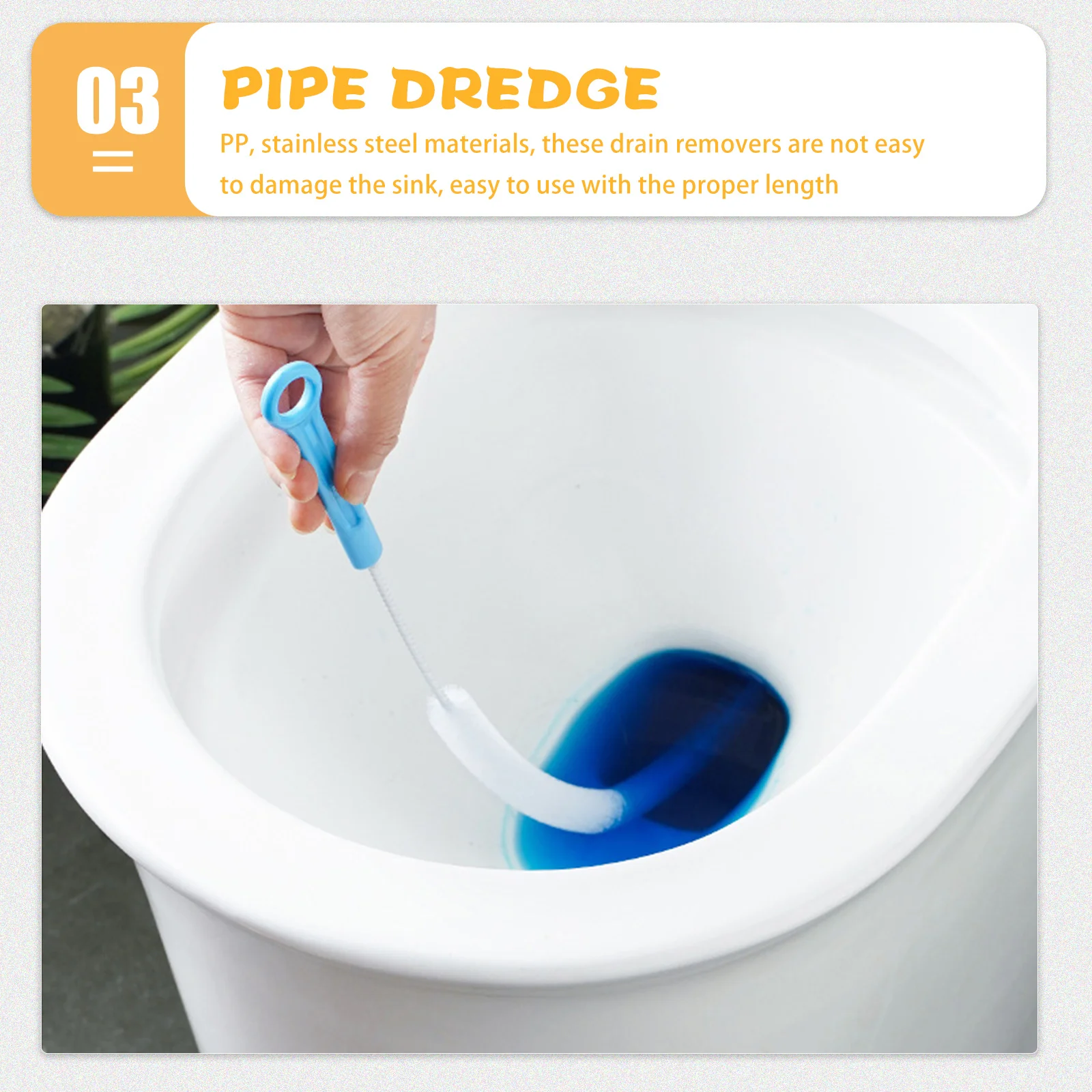 

Cleaner Brush Spiral Bristles Flexible Abs For Sink Drain Hair Removal Clogged Drain Hair Remover Tool Bendable Cleaning Brush