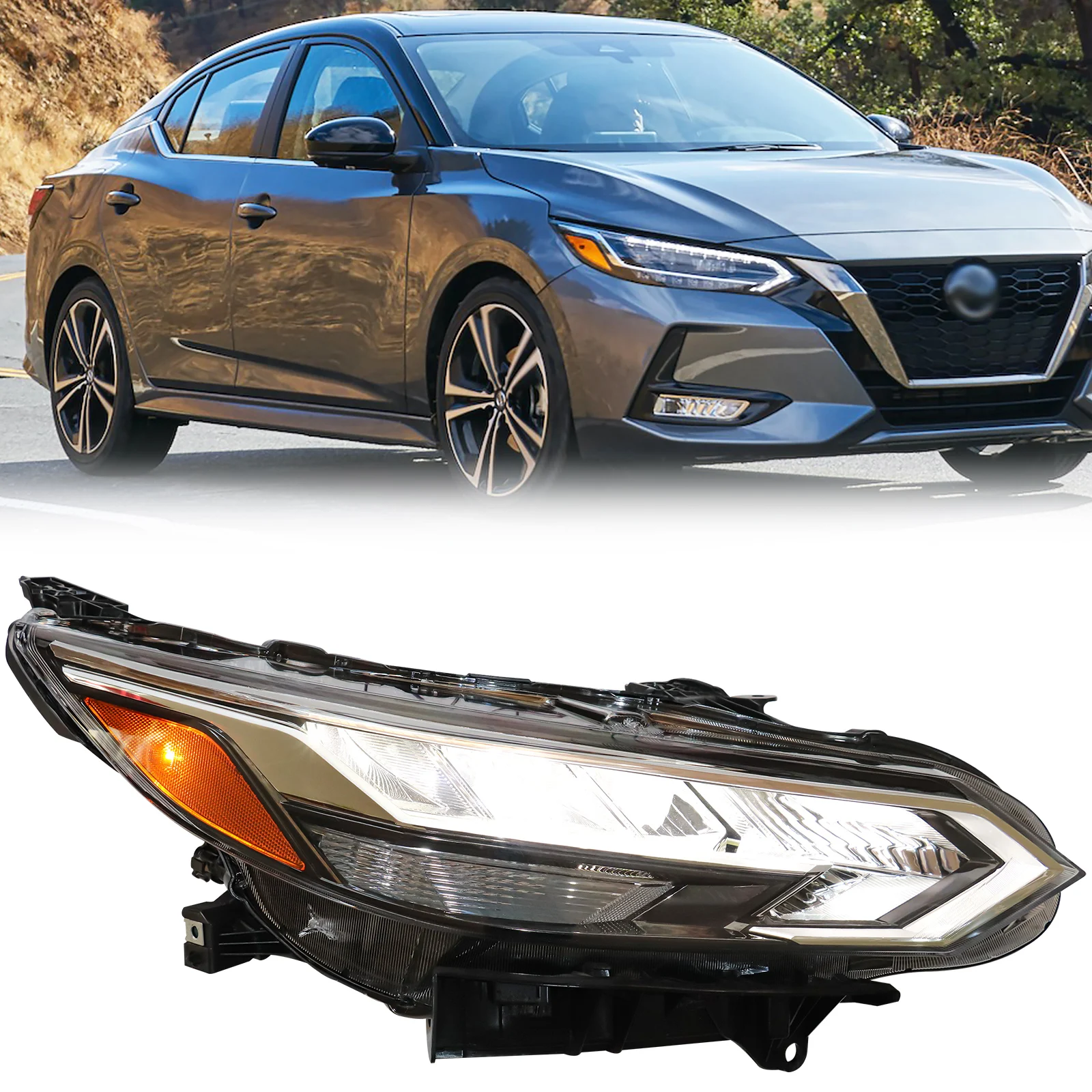 Ensemble de phares LED adaptés au phare Nissan Sentra 2020 – 2021 (côté droit du passager), phare avant de remplacement Direct d'usine