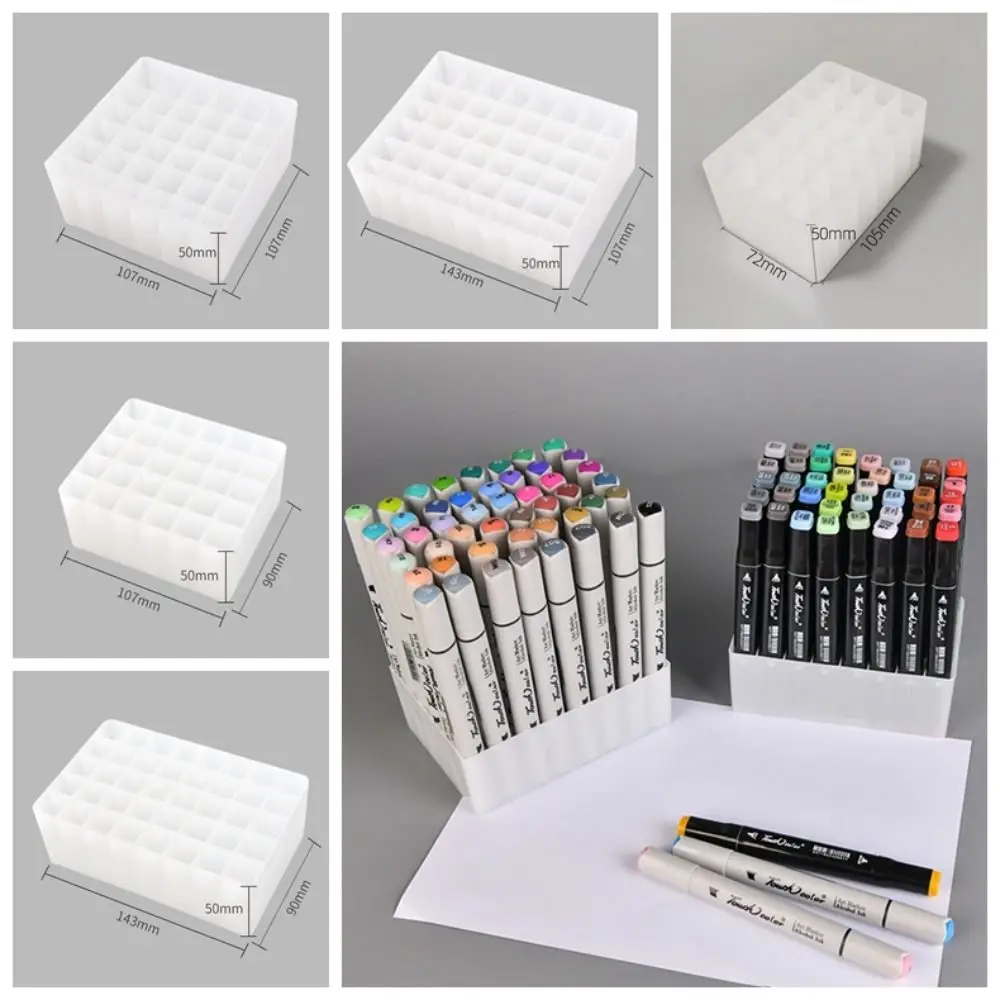 

24/30/36/40/48 Slots Marker Pen Storage Holder Multifunctional Waterproof Plastic Universal Office School Supplies