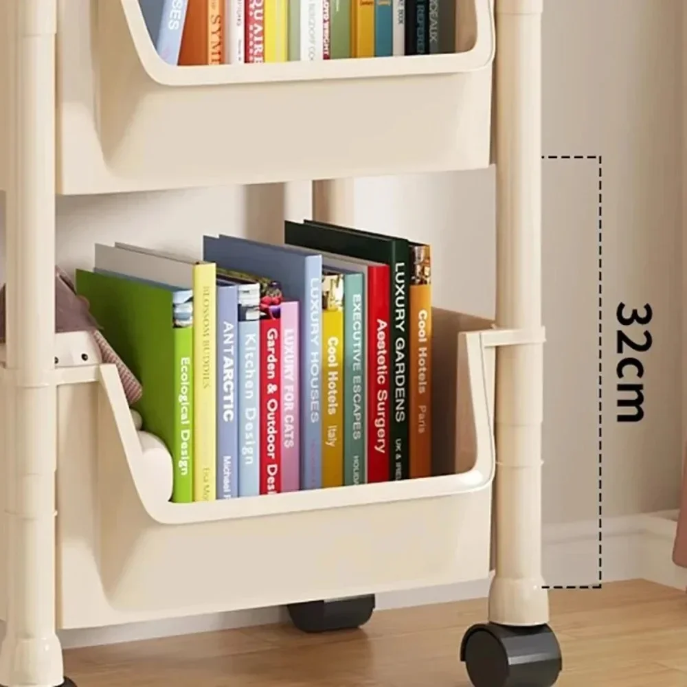 Trolley Bookshelf Kitchen Corner Narrow Slit Storage Cabinet Bathroom Living Room Home Organizer Kitchen Storage Rack Trolley