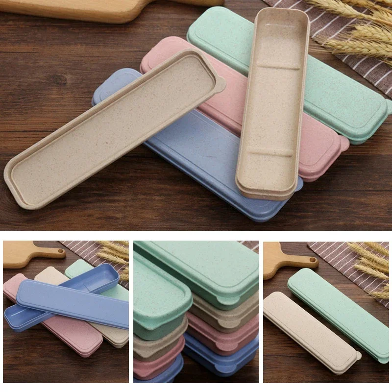 21/23/24/28cm PP Portable Travel Tableware Storage Box Case Food Grade Dinnerware Kitchen Fork Spoon Box For Kid School Cutlery