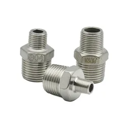 304 Stainless Steel BSP Male Thread Reducer - Hex Nipple 1/8