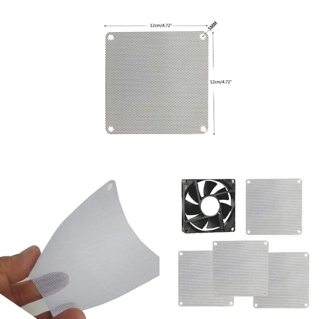

5Pcs PVC Fan Dust Filter Dustproof for Case Computer Mesh Cooling Dustproof C