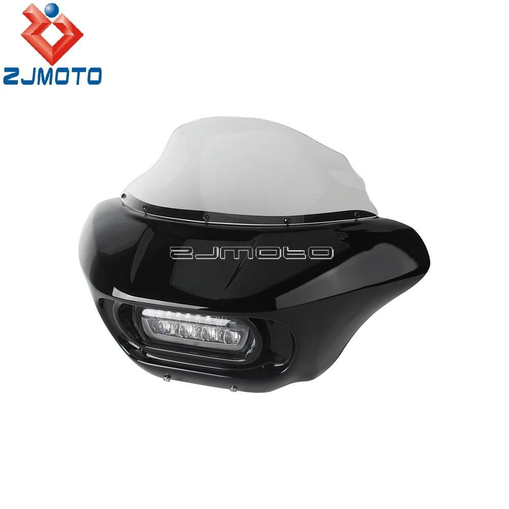 For Harley For Harley Dyna Street Bob FXDB Low Rider FXDL FXDLS Motorcycle Headlights Fairings Batwing Cowl Front Windscreen Kit