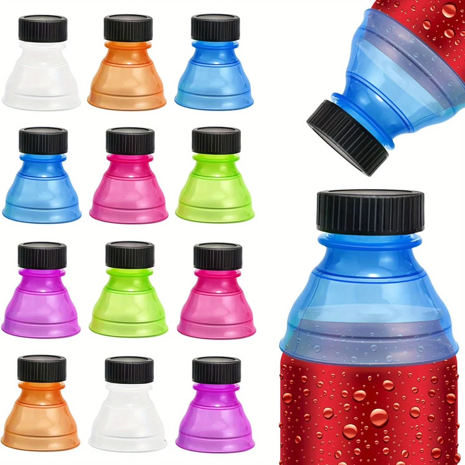 Reusable Soda Beer Can Lids, Food Grade Leak-Proof Screw Top, Durable Drink Covers with Random Bright Patterns, Party Supplies f