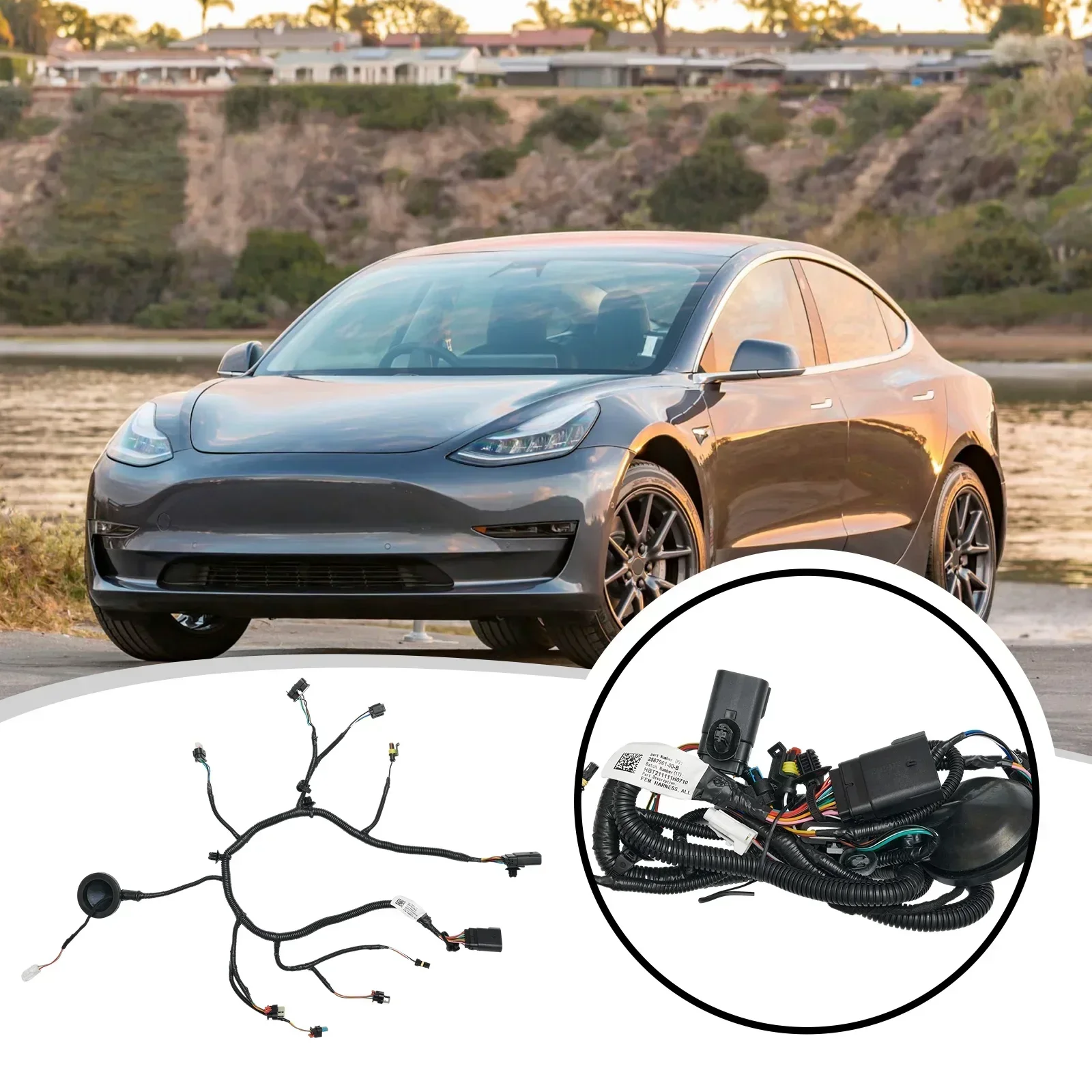 Compatibilità garantita con il numero OEM del cablaggio della ventola di supporto del radiatore anteriore Tesla Model 3 2567961 ‐00‐B!