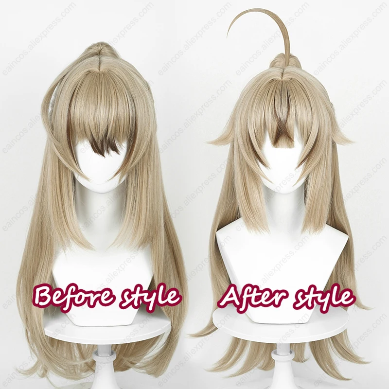 Kirara Cosplay Wig 75cm Long Light Brown Wigs with Ponytail Heat Resistant Synthetic Hair