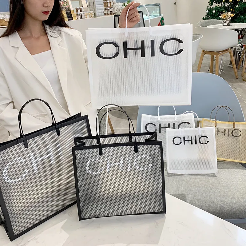 

Chaopai Grid Handbag Clothing Store Packaging Bag High-end Shopping Bag Gift Bag Custom Logo