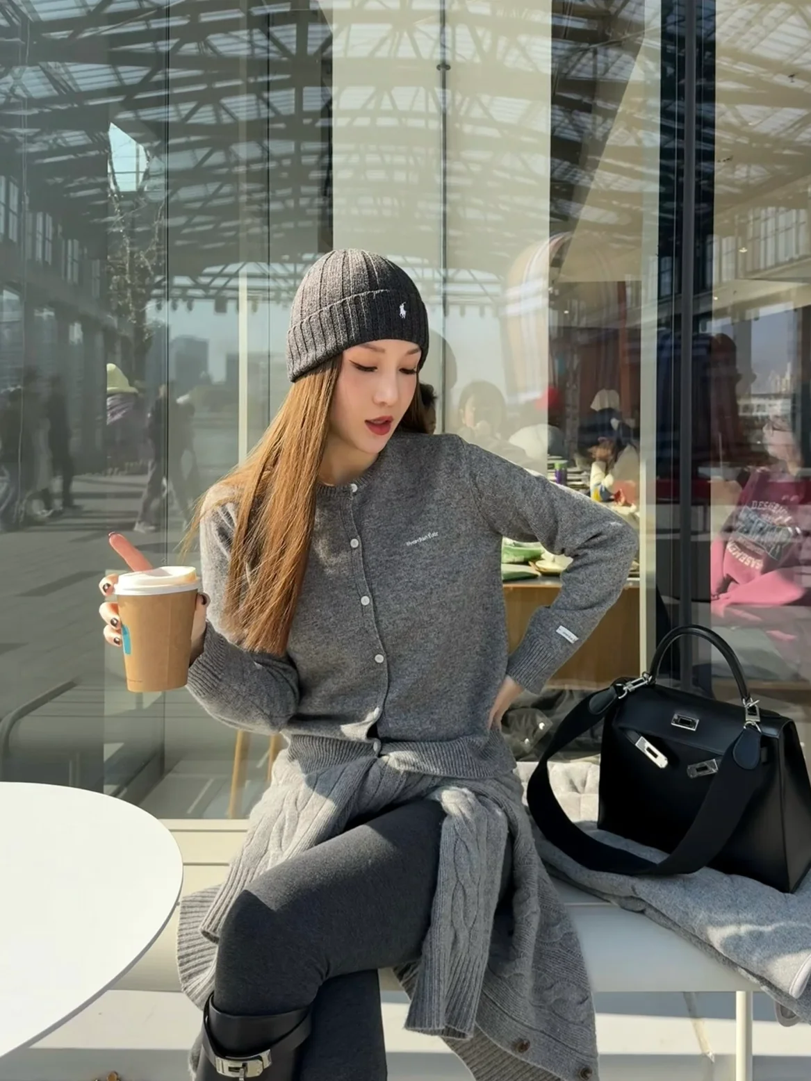 Retro Knitted Open Cardigan Letter Embroidery Women's Woolen Sweater Outerwear Trendy Brand Overdue Flair Spring 2025