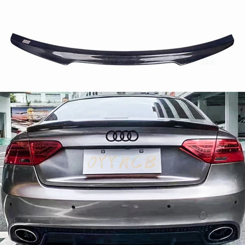 

FOR AUDI A5 4Door V Style Carbon Fiber Rear Spoiler Trunk Wing 2009-2016 FRP Glossy Black Forged Carbon