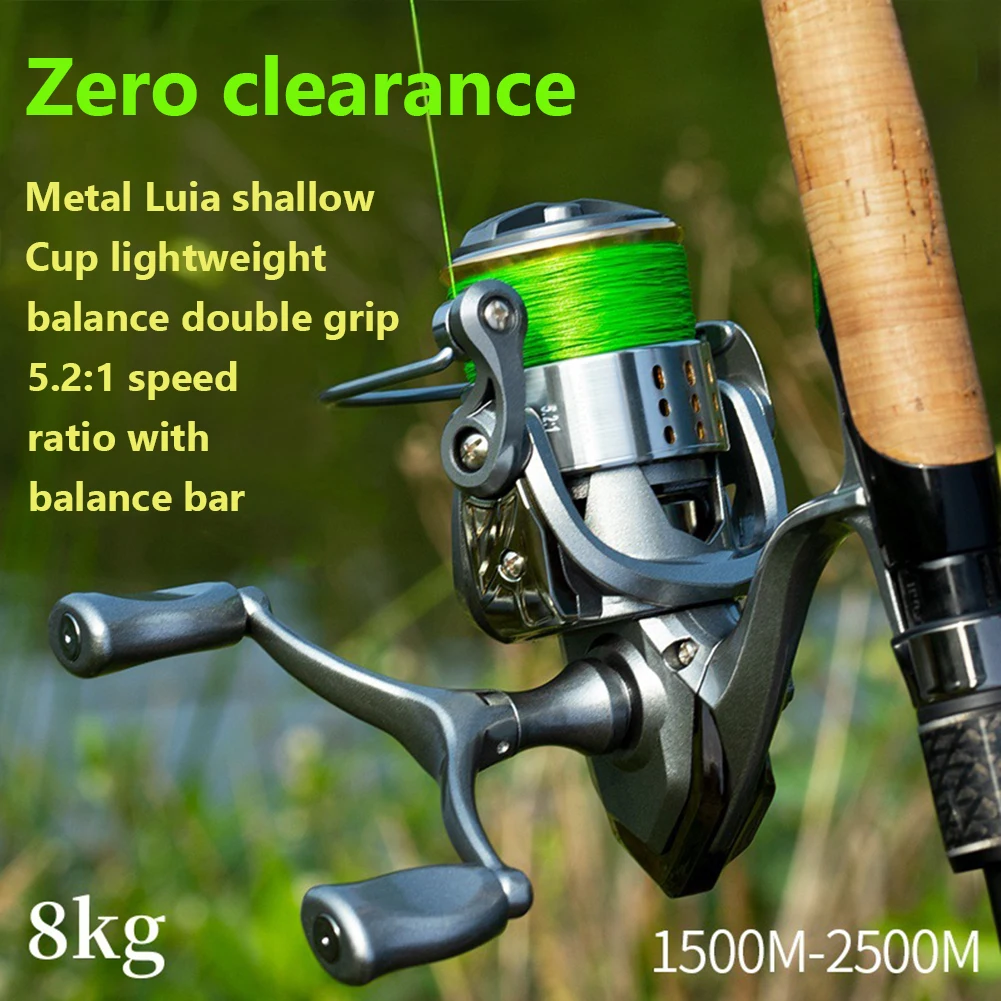 Spinning Fishing Reels CNC Machined Aluminum Spool Stainless Steel Bearing Without Clearance Outdoor Summer Ice Water Fishing