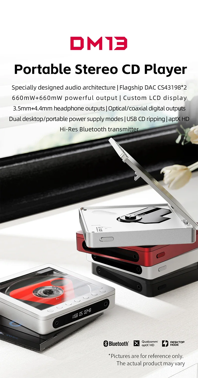 FiiO DM13 Multifunctional Portable Stereo CD Player with Long