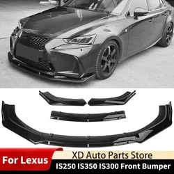 For Lexus IS250 IS350 IS300 Car Front Bumper Lip Spoiler Splitter Body Kit Tuning Guard Protector Cover Gloss Black Accessories
